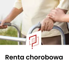 Osoba starsza z pomocą opiekuna korzysta z chodzika. Temat: renta chorobowa.
