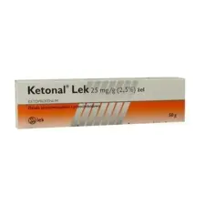 Opakowanie żelu Ketonal z ketoprofenem bez recepty, 25 mg/g, 50 g. Działa przeciwzapalnie i przeciwbólowo.