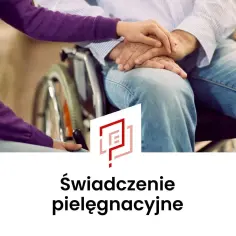Dłoń młodej osoby na dłoni starszego mężczyzny w wózku. Zastanawiam się, czy zabrano mi świadczenie pielęgnacyjne.